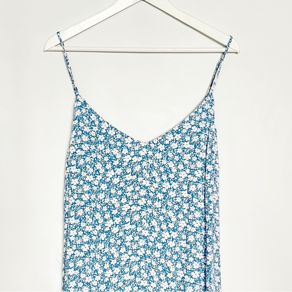 Reformation Crimini Blue White Floral Slip Midi Dress Size 12 - Picture 5 of 12